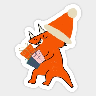 Christmas Dinosaur Sticker